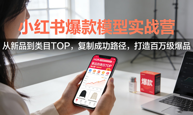 小红书爆款模型实战营：从新品到类目TOP，复制成功路径，打造百万级爆品