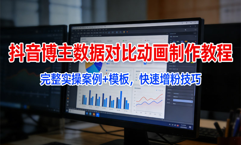 抖音博主数据对比动画制作教程：完整实操案例+模板，快速增粉技巧