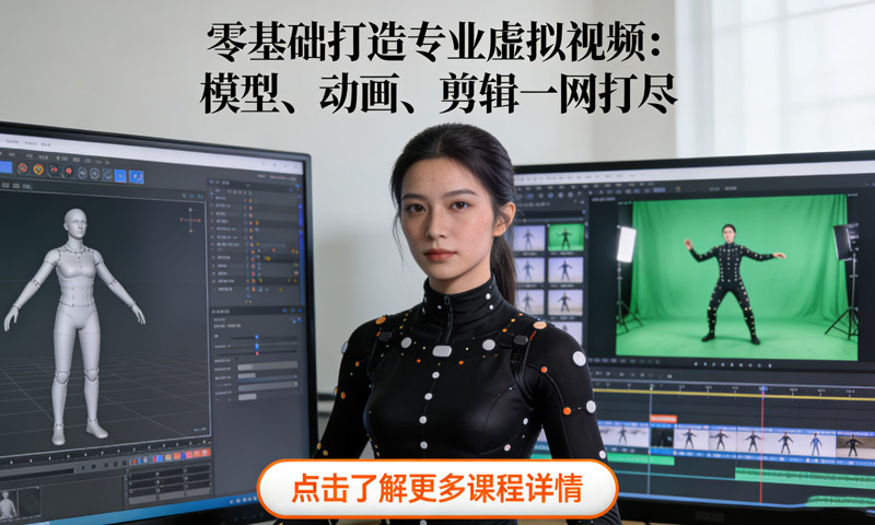 【免费分享】零基础打造专业虚拟视频：模型、动画、剪辑一网打尽