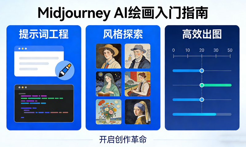 【免费分享】Midjourney AI绘画入门指南：提示词工程、风格探索与高效出图，开启创作革命