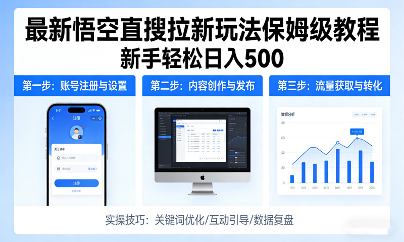 最新最悟空直搜拉新玩法保姆级教程讲解，新手轻松日入500